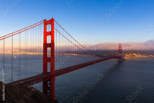 Golden Gate Bridge from Battery Spencer in San Francisco  California  USA