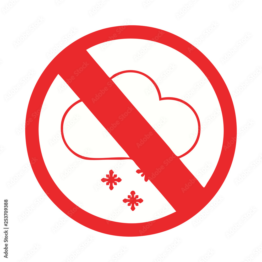 flat color retro cartoon no snow allowed sign flat color retro cartoon no snow allowed sign