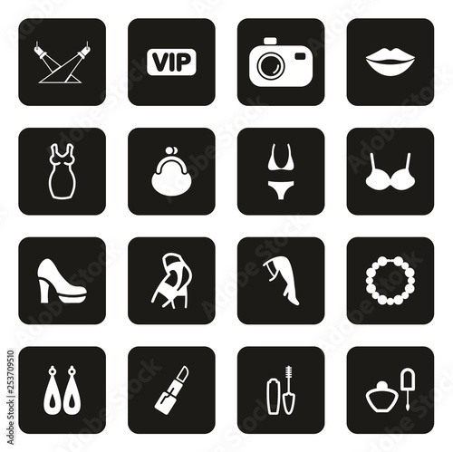 Fashion Show Icons White On Black