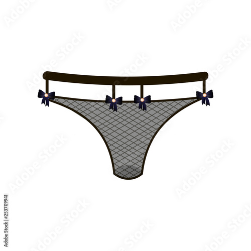 T-strings light, transparent, sexy panties with bows isolated on white background