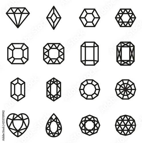 Diamonds or Diamond Shapes Icons