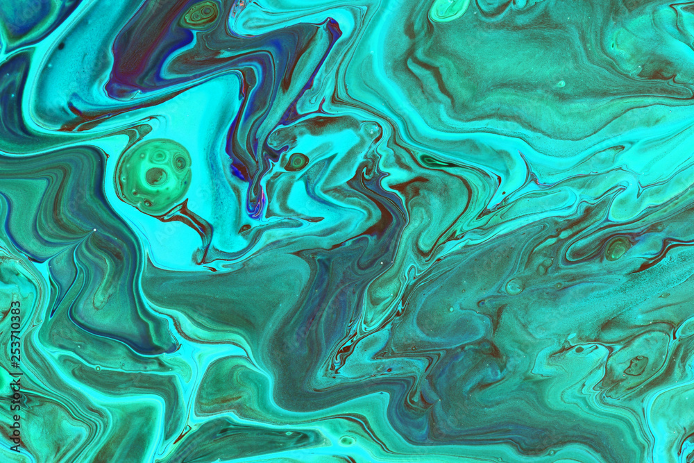 Obraz premium Abstraction of aquamarine paint
