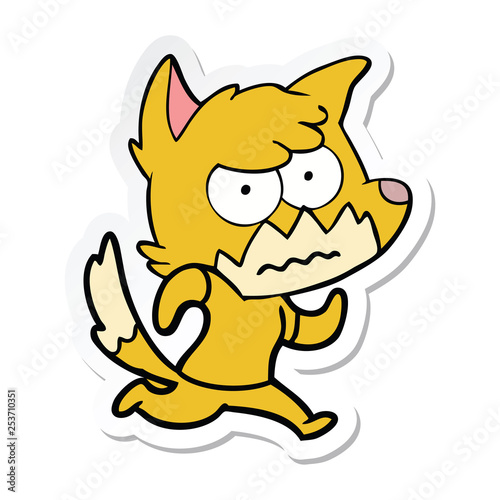 sticker of a cartoon annoyed fox © lineartestpilot