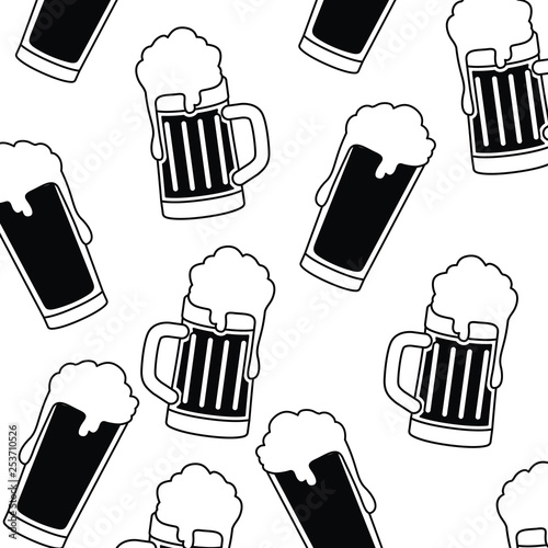 pattern beer with foam isolated icon