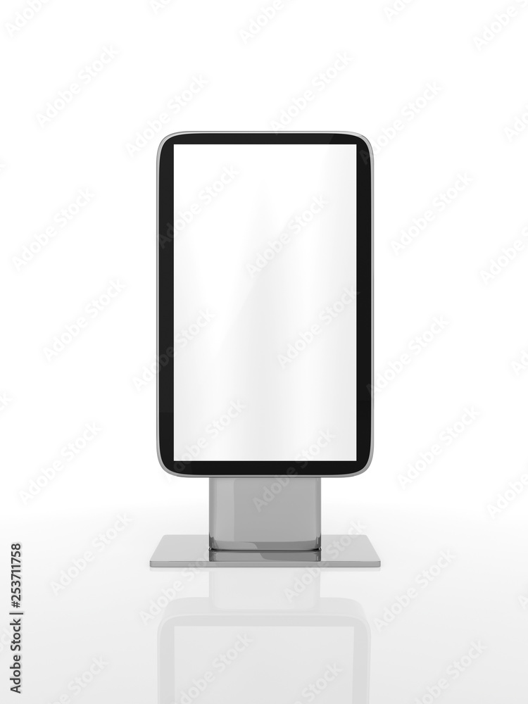Outdoor Advertising Stand Display (empty banner lightbox) - mockup template isolated on white. 3D rendering Outdoor Advertising Stand Display (empty banner lightbox) - mockup template isolated on white. 3D rendering