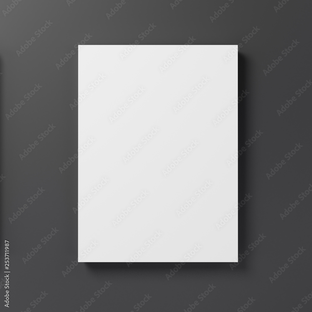 Empty advertising poster (banner) - mockup template on gray background. 3D rendering Empty advertising poster (banner) - mockup template on gray background. 3D rendering