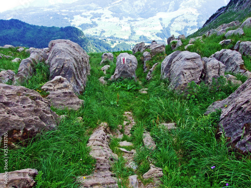 Stones and rocks of Alpstein mountain range - Cantons of St. Gallen and Appenzell Innerrhoden, Switzerland photo