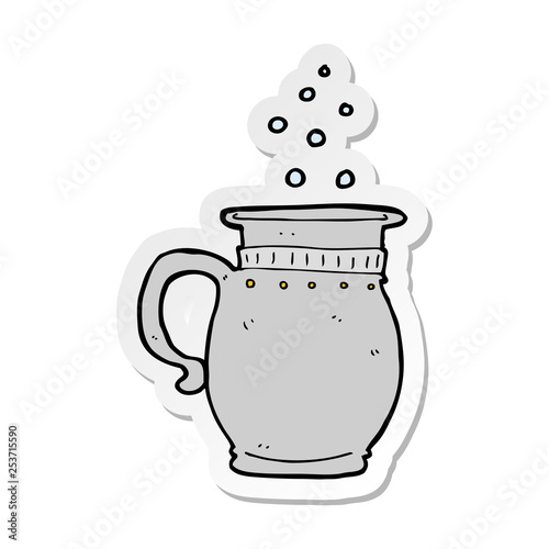sticker of a cartoon beer tankard