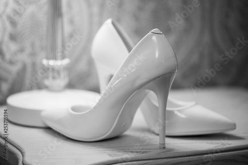 White women's high-heeled shoes © Дмитрий Ткачук