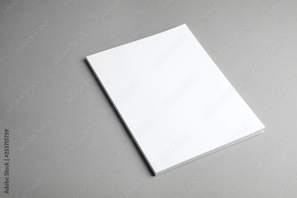 Brochure with blank cover on grey background. Mock up for design Brochure with blank cover on grey background. Mock up for design