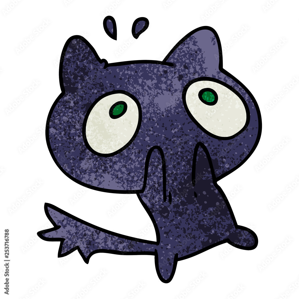 textured cartoon kawaii of a shocked cat textured cartoon kawaii of a shocked cat
