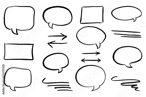 hand drawn design infographic elements with speech bubbles