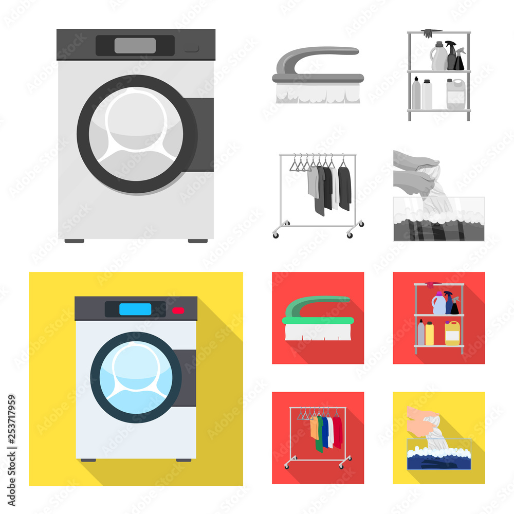 Isolated object of laundry and clean icon. Set of laundry and clothes vector icon for stock. Isolated object of laundry and clean icon. Set of laundry and clothes vector icon for stock.