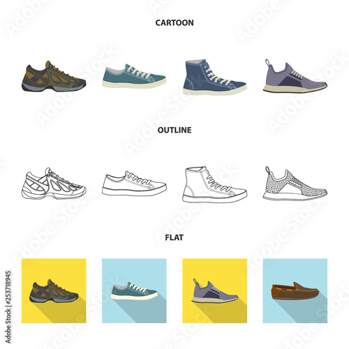 Isolated object of shoe and footwear sign. Collection of shoe and foot vector icon for stock.
