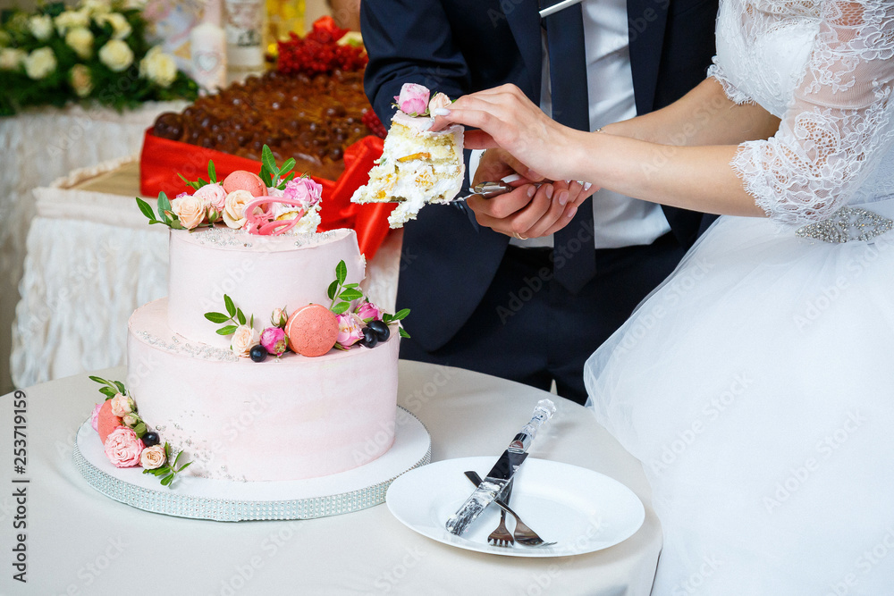 bride and groom cut the wedding cake bride and groom cut the wedding cake