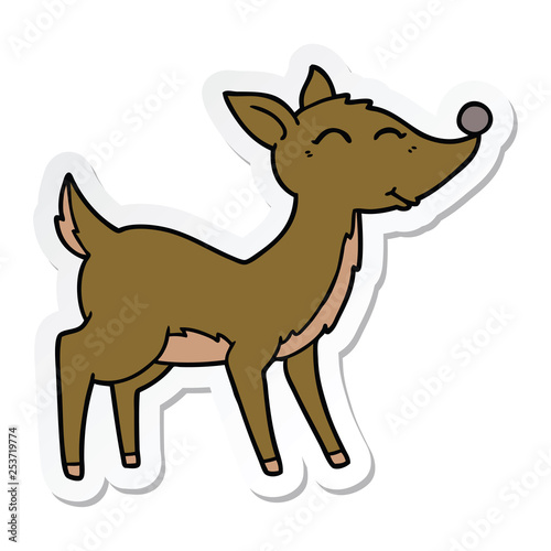 sticker of a cartoon deer