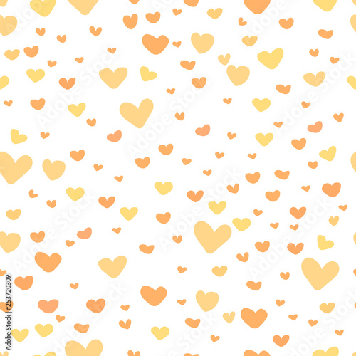 Heart abstract pattern background, Love doodle style pattern, Vector illustration.