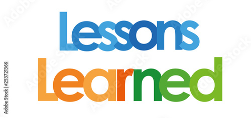lessons learned in white background