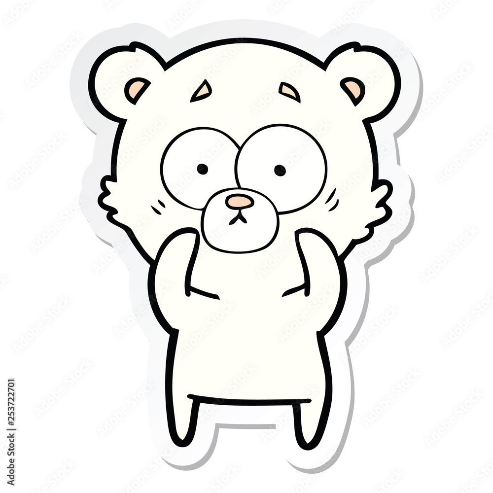 sticker of a surprised polar bear cartoon sticker of a surprised polar bear cartoon