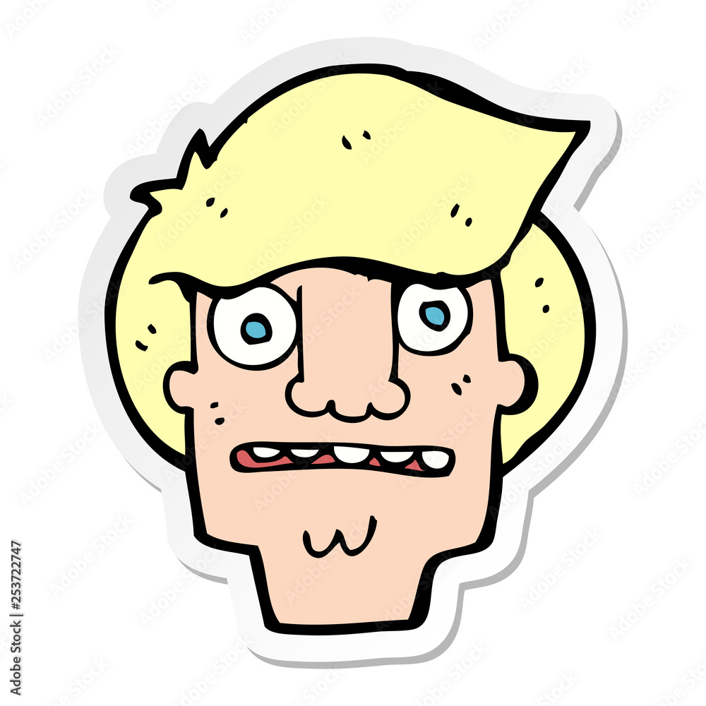 Fototapeta premium sticker of a cartoon shocked face