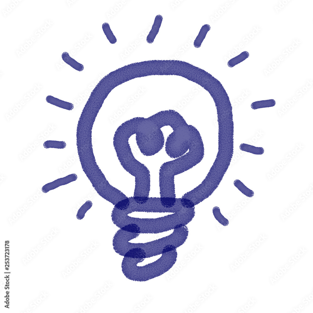 Light bulb idea , hand drawn , icon cartoon , white background Light bulb idea , hand drawn , icon cartoon , white background