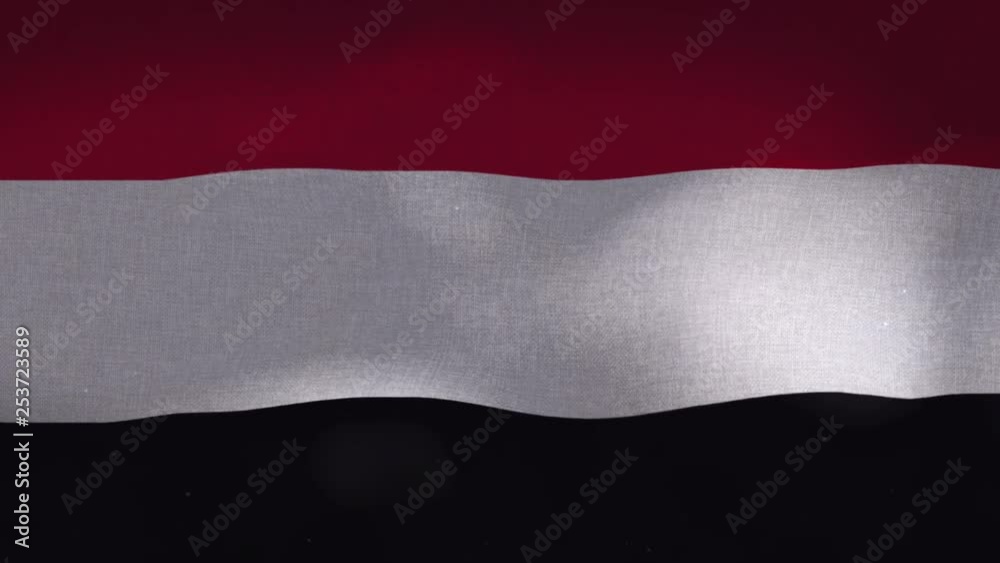 The Yemen national waving flag. The Yemen national waving flag.