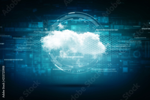 Cloud network in abstract technology background. Cloud networking concept