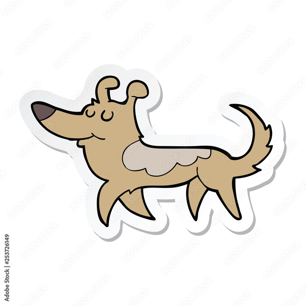 Fototapeta premium sticker of a cartoon dog