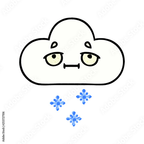 comic book style cartoon snow cloud