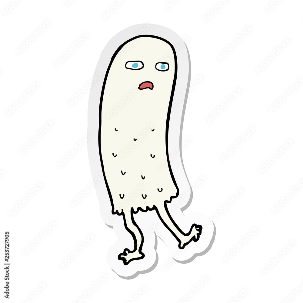 sticker of a cartoon funny ghost sticker of a cartoon funny ghost