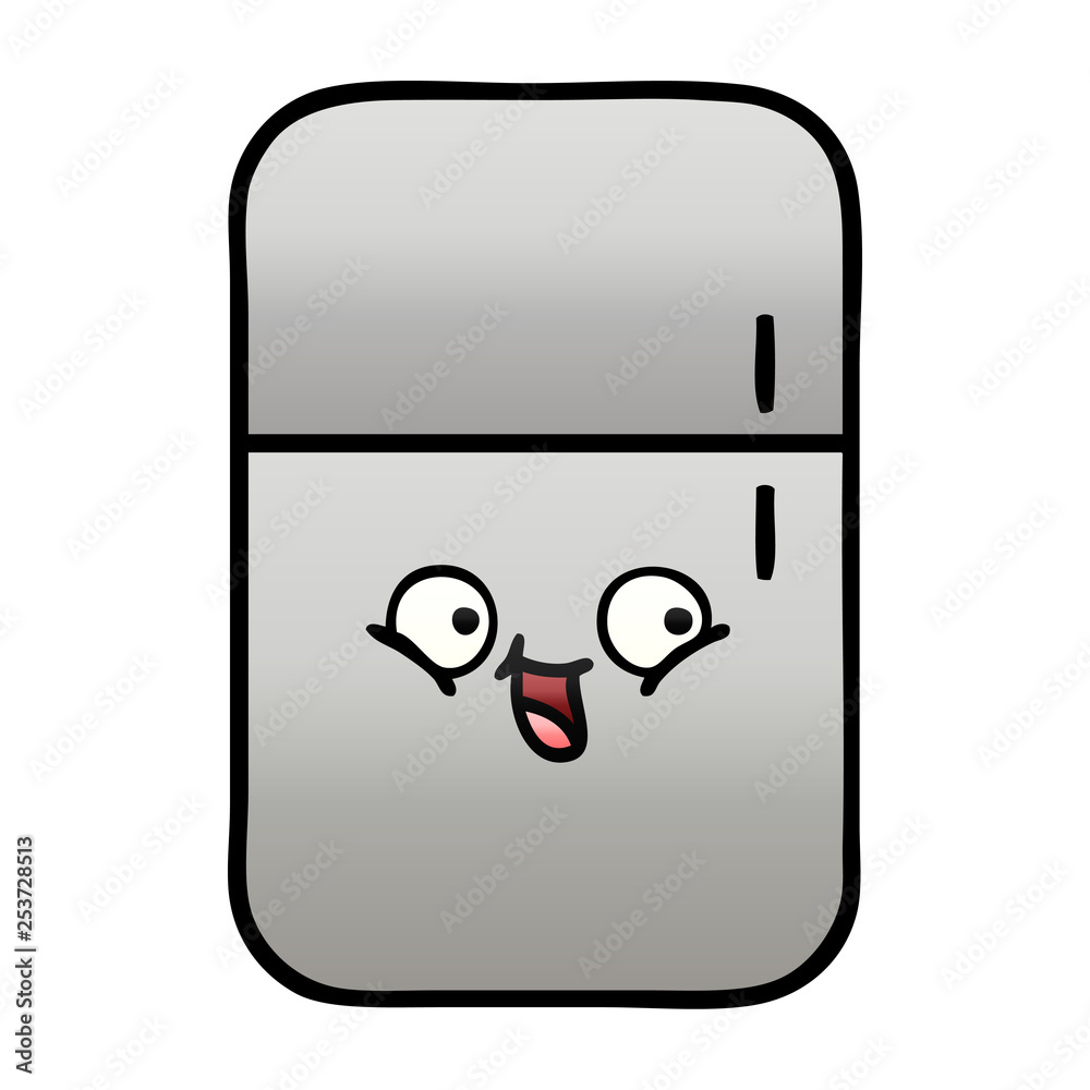 gradient shaded cartoon fridge freezer gradient shaded cartoon fridge freezer