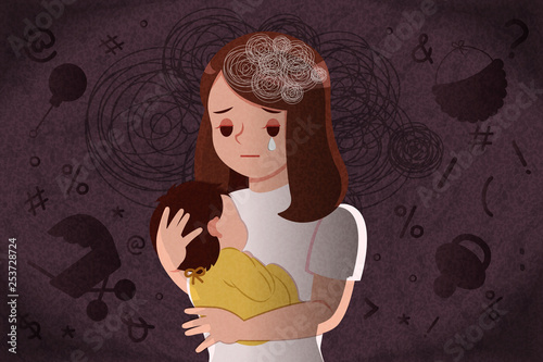postpartum depression concept photo