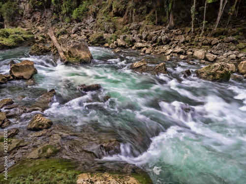 the  Cahabon River, forms numerous cascades, Semuc champey, Guatemala.