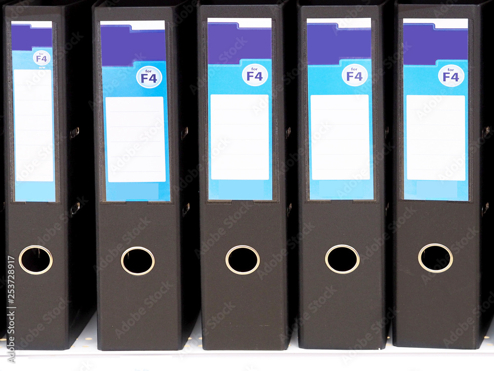 Row office document folders.  