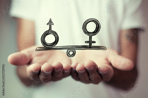 The concept of equality of men and women photo
