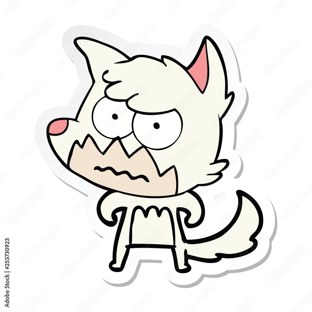 sticker of a cartoon annoyed fox