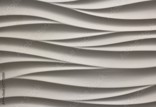 White image pattern curved wavy lines background object plaster texture