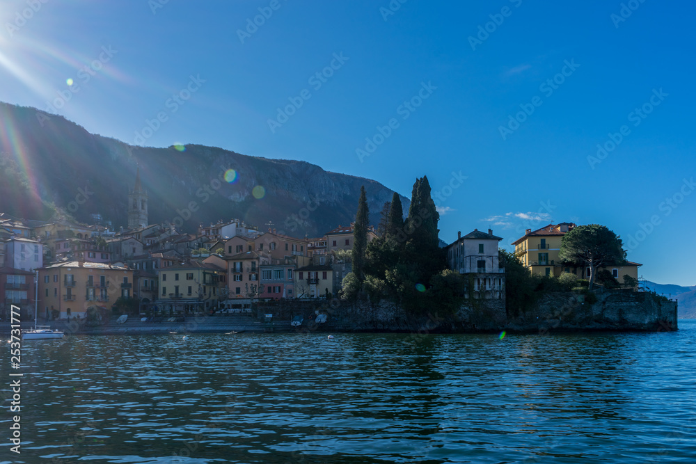 Italy, Bellagio, Lake Como, a large body of water with a city in the background