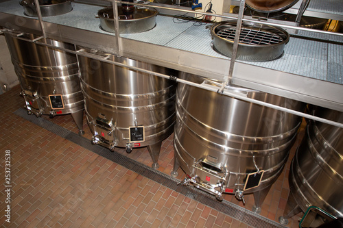 Wine Cellar And Production Stainless steel fermenters