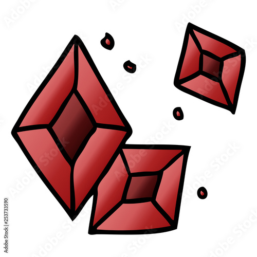 gradient cartoon doodle of some ruby gems