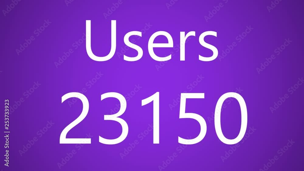 Celebrating number of user growing counting up to 1000 purple flashy background