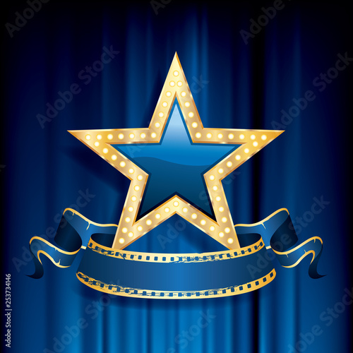 solid blue star banner