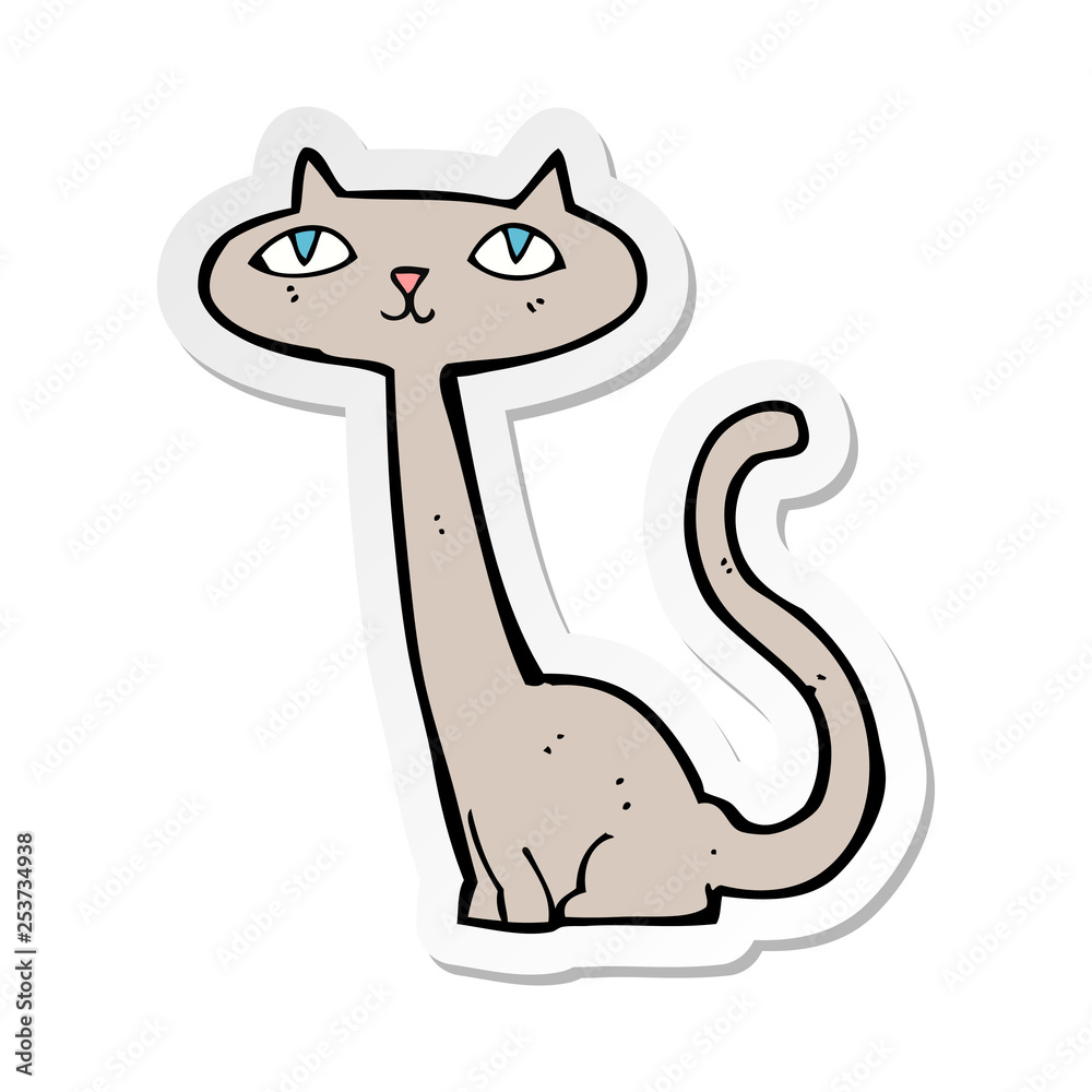 Naklejka premium sticker of a cartoon cat