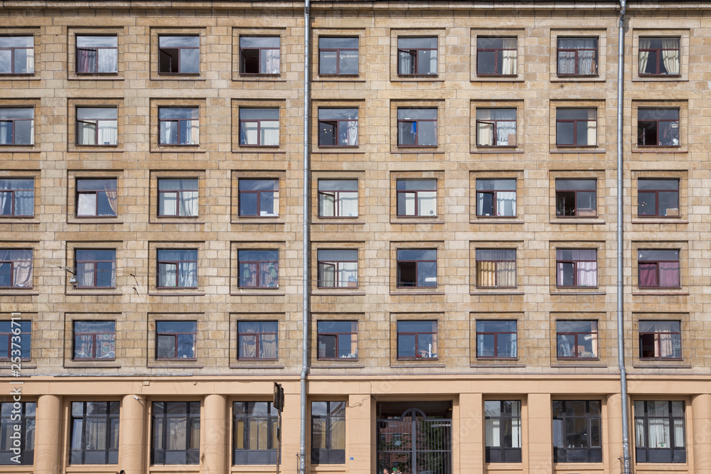 Fototapeta premium windows and details on an exterior of the building.