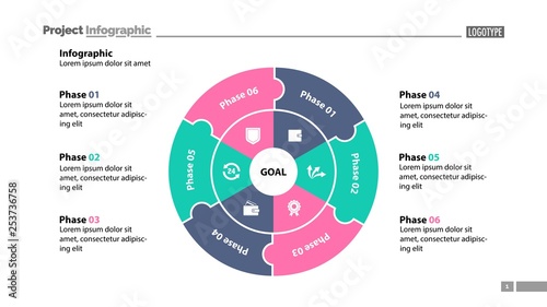 Six Circle Sectors Slide Template