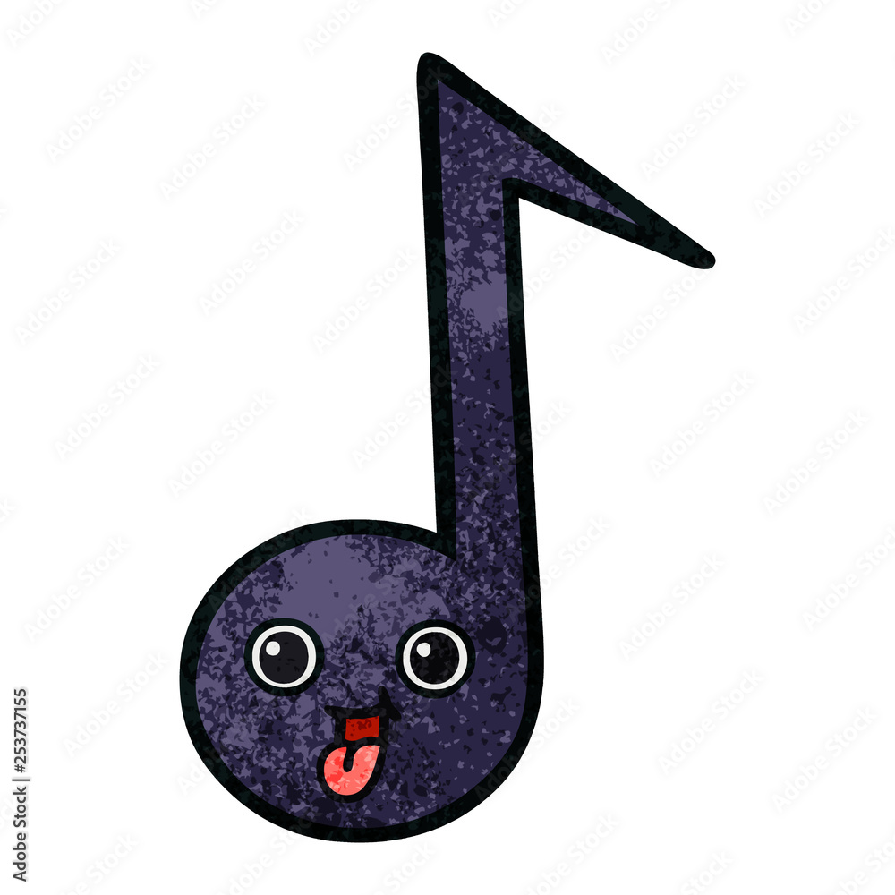 retro grunge texture cartoon musical note retro grunge texture cartoon musical note