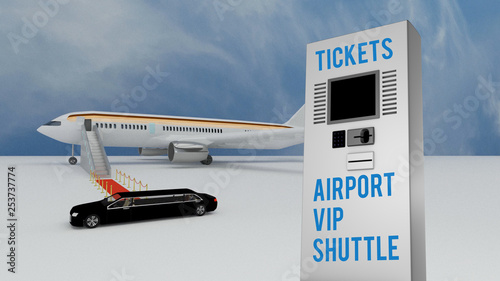 Stretch limo delivering VIP airport passengers photo