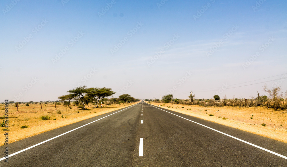 the endless roads, Thar Desert, Rajasthan, India