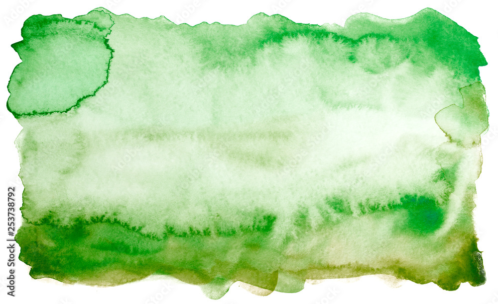 green watercolor stain drawn by hand. high resolution real texture