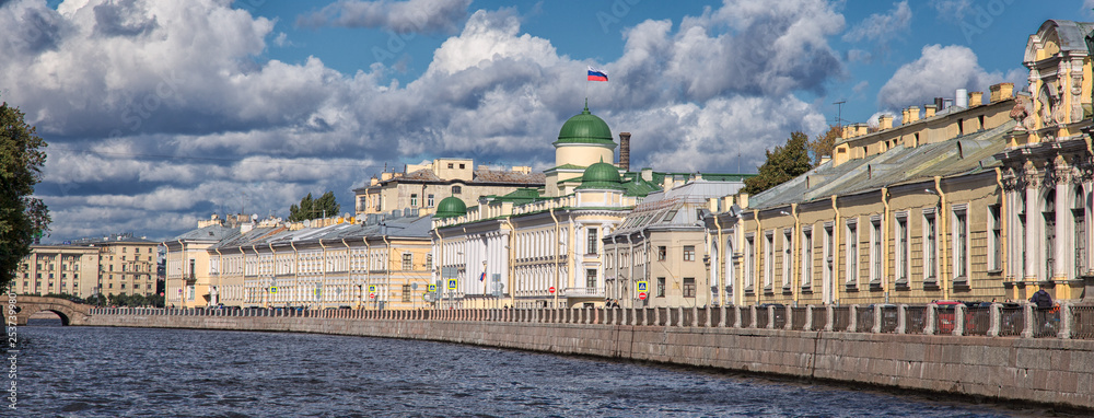 Embankment of the  River in Saint Petersburg, Russia.